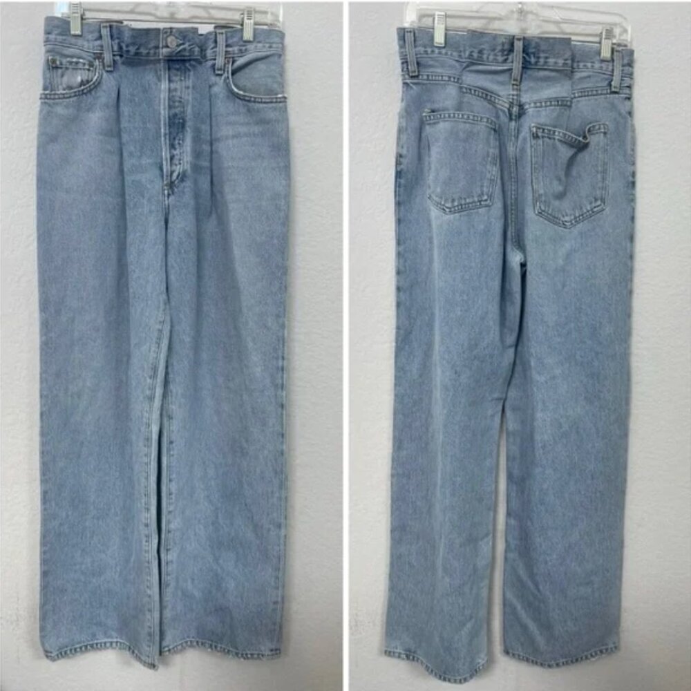 NWOT AGOLDE Dax Upsized High Rise Wide Leg Paper Bag Baggy Jean Size 15 - Picture 3 of 6